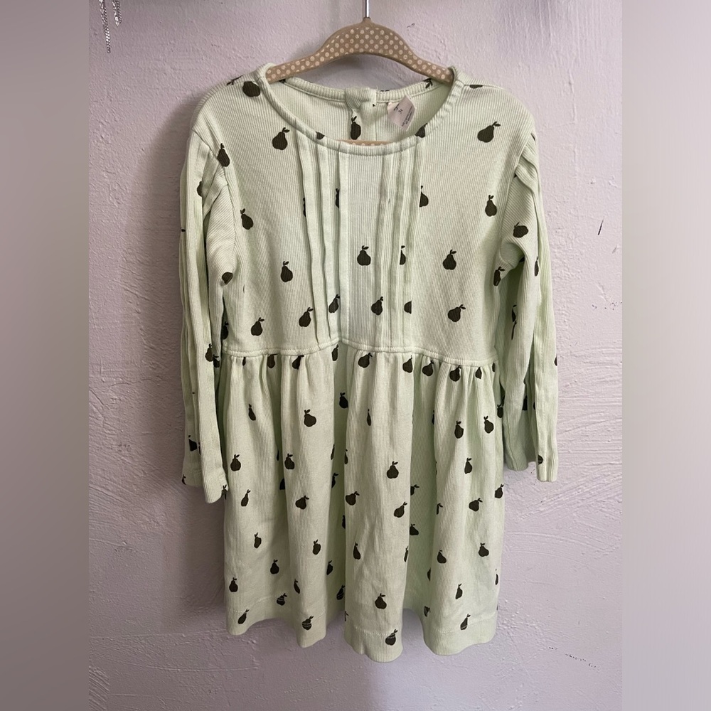 Kate Quinn Kids Green Dress with Pear Print - Picture 1 of 5
